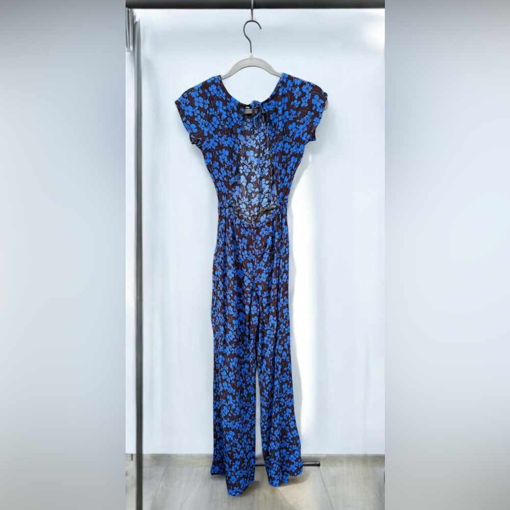 Free People Hailee Floral Open Back Jumpsuit XS - Picture 3 of 3